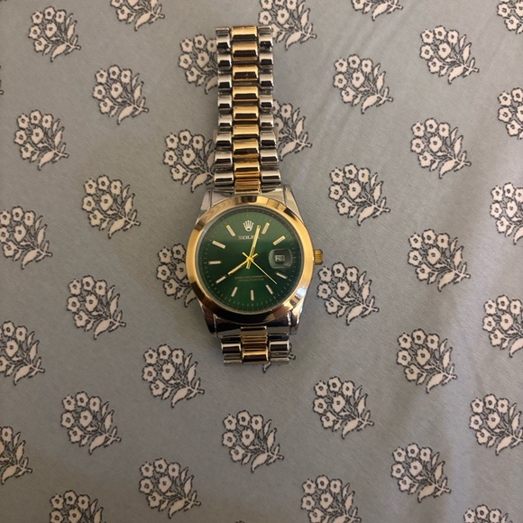 Rolex Green Dial Gold and Silver Watch - Picture 1 of 3